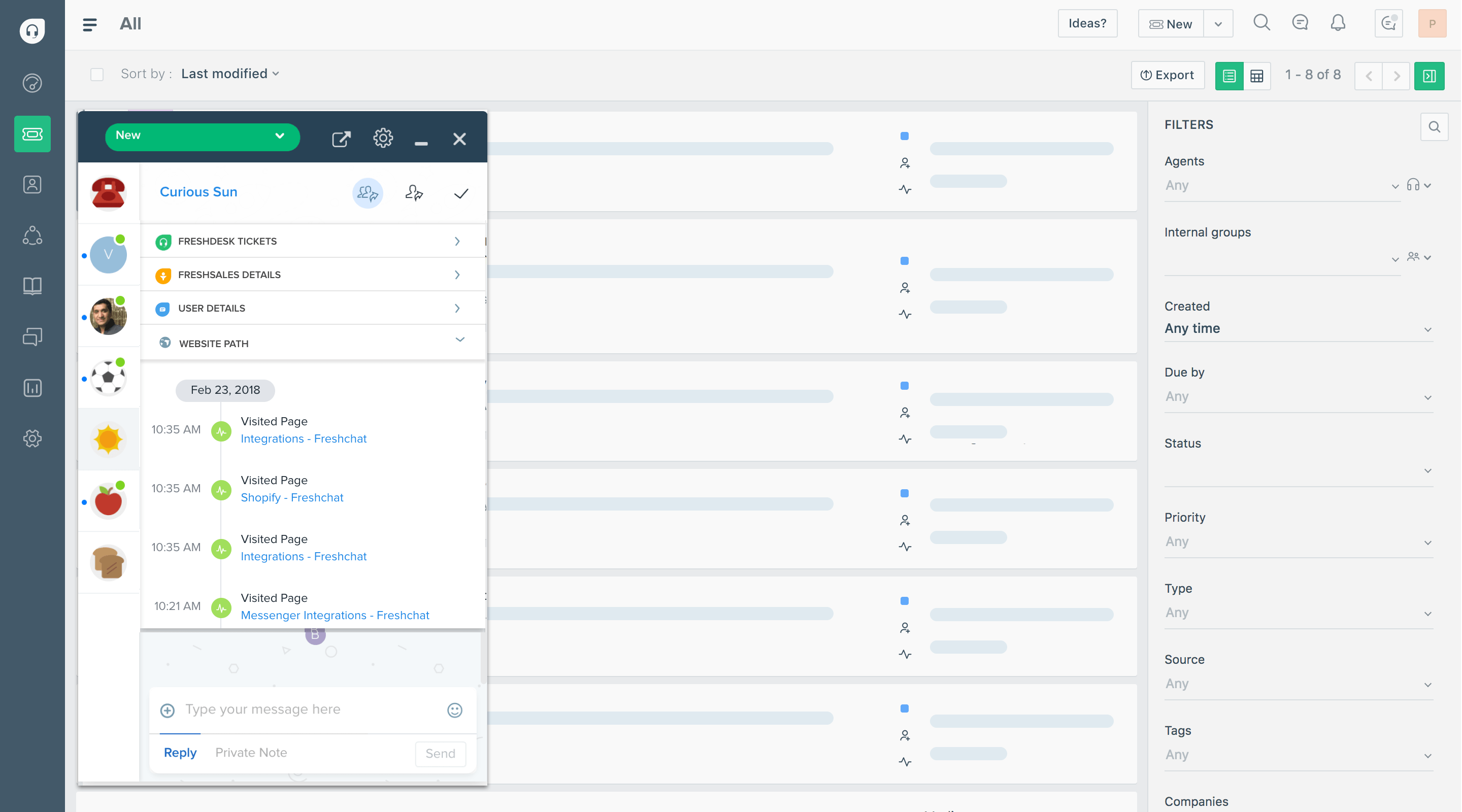 Freshdesk help desk interface