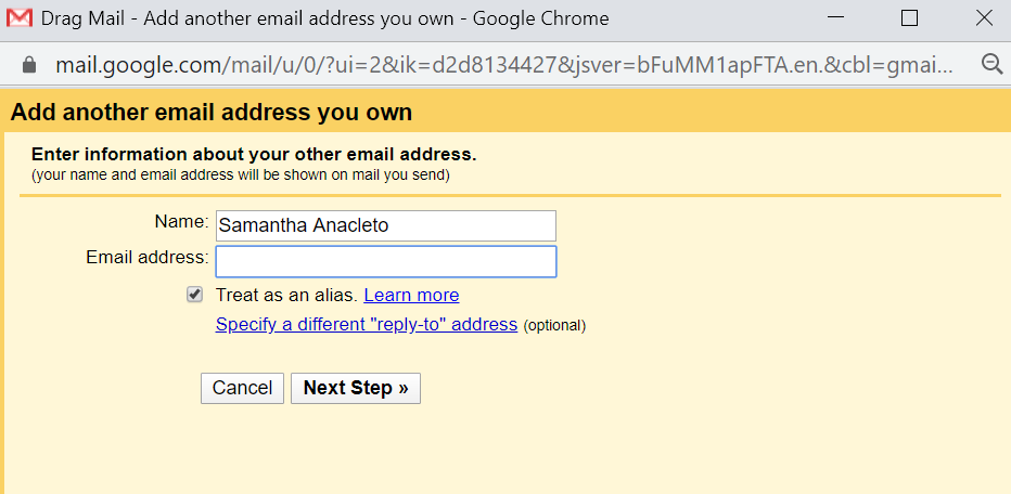 add another email address you own