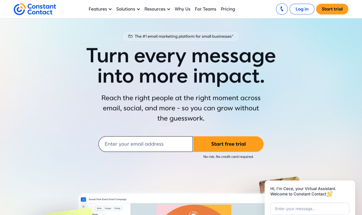 Constant Contact homepage