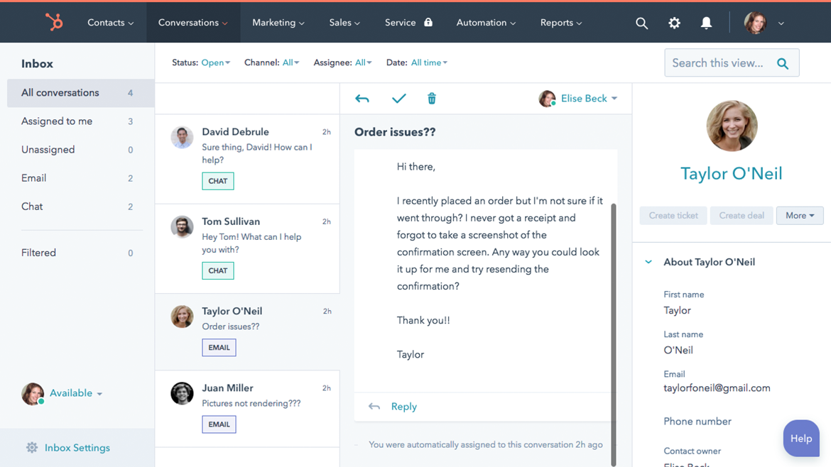 HubSpot marketing platform