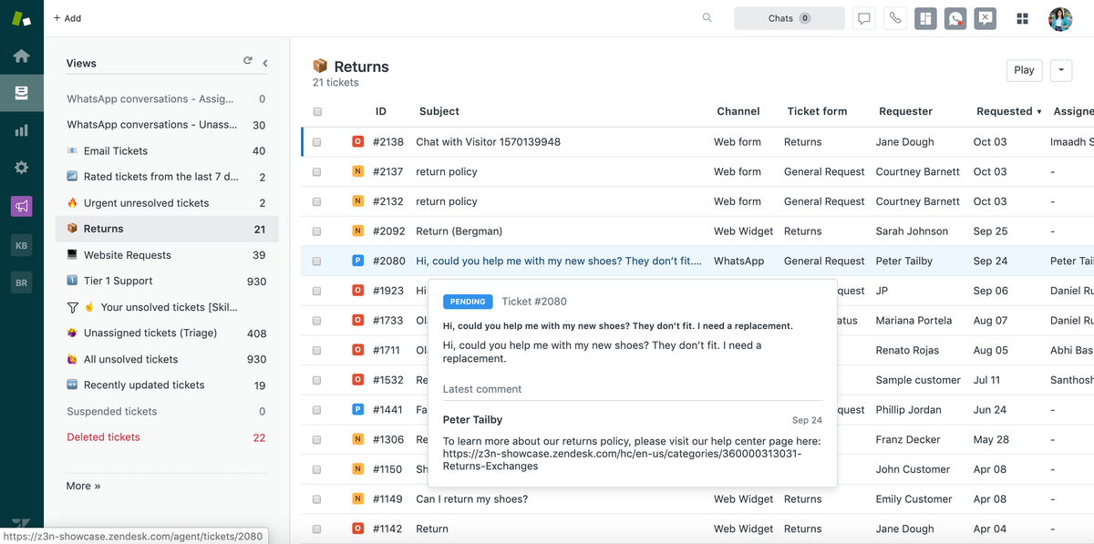 Zendesk help desk