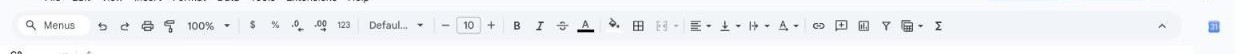 toolbar Google Sheets