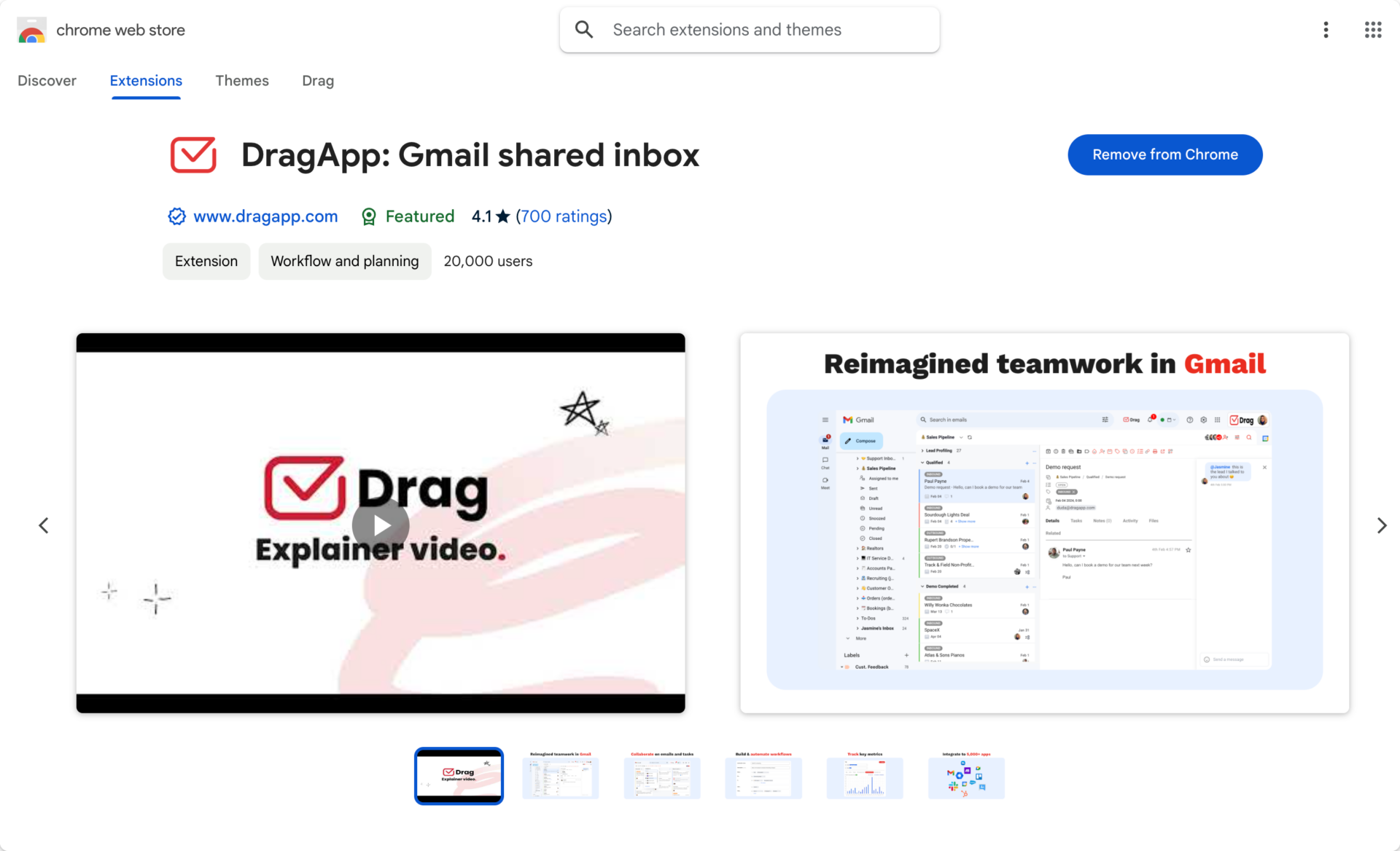 dragapp chrome store